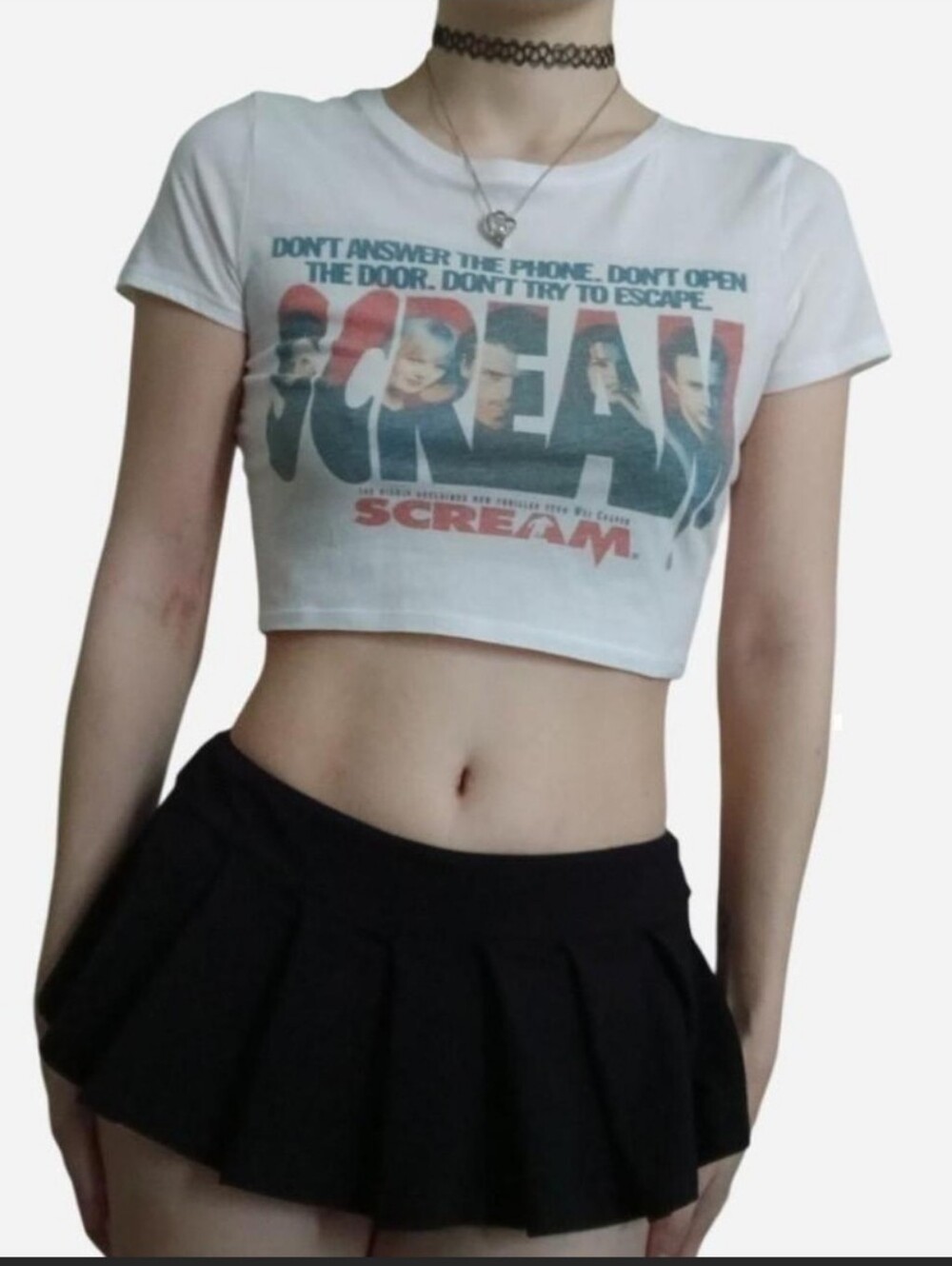 White Graphic 'Scream' Baby Tee